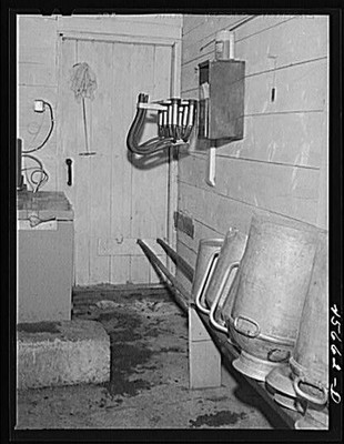 Photo:Fairfield Vermont 1941 Gaynor Farm Milk House Dairy Farm Equipment