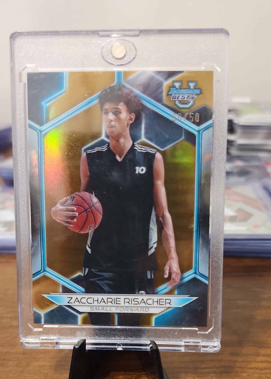 2023-24 Bowman University Best - Zaccharie Risacher #29 Gold Refractor /50 (RC)