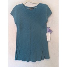 NEW Carole Little Tunic Top Women's 12 Teal Textured Lace Bemberg Made in USA