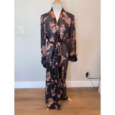 Vintage California Dynasty Floral Sheer Long Robe Size Medium