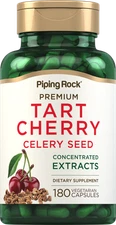 Tart Cherry and Celery Seed Capsules | 180 Count | Non-GMO | by Piping Rock