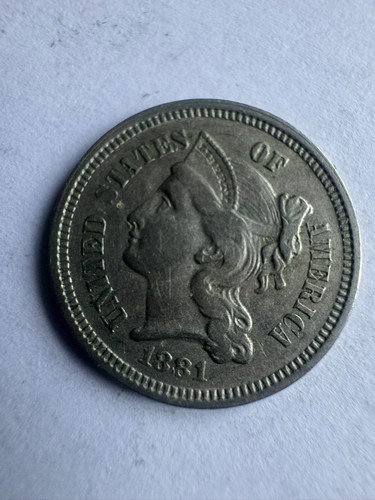 1881 Nickel 3 Cent, uncirculated