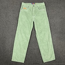 Empyre Pants Loose Fit Corduroy Straight Leg Skate Y2K Relaxed Green Size 30