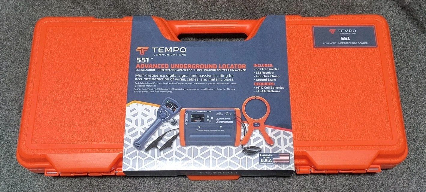Tempo 551 Advanced Underground Locator Kit w/ Transmitter Receiver Clamp Case