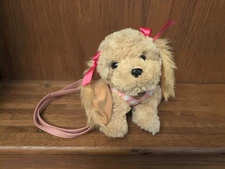 Play Ground Cocker Spaniel Dog Plush Purse Bag Pink White Plaid Shoulder Bag
