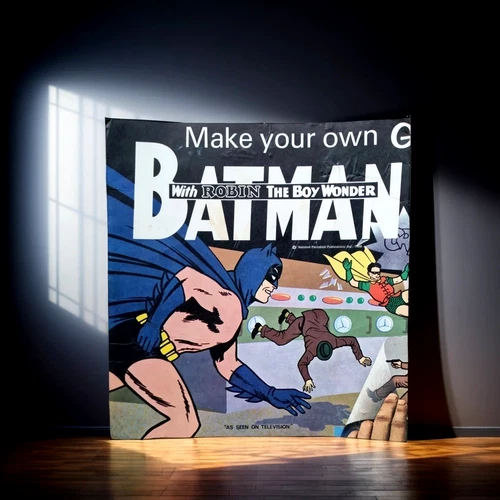 BATMAN Letraset Instant Pictures Giant 3ft Folding Booklet 1966 VINTAGE RARE++