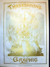 Antique Old Print Multitudes Gen Angels Cathedral Thanksgiving Number 1872 19th