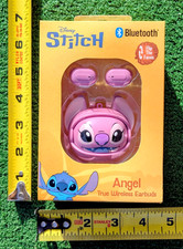 Disney Pink Stitch Bluetooth Wireless 10 hour Earbuds Angel Flip-The-Faces NIB