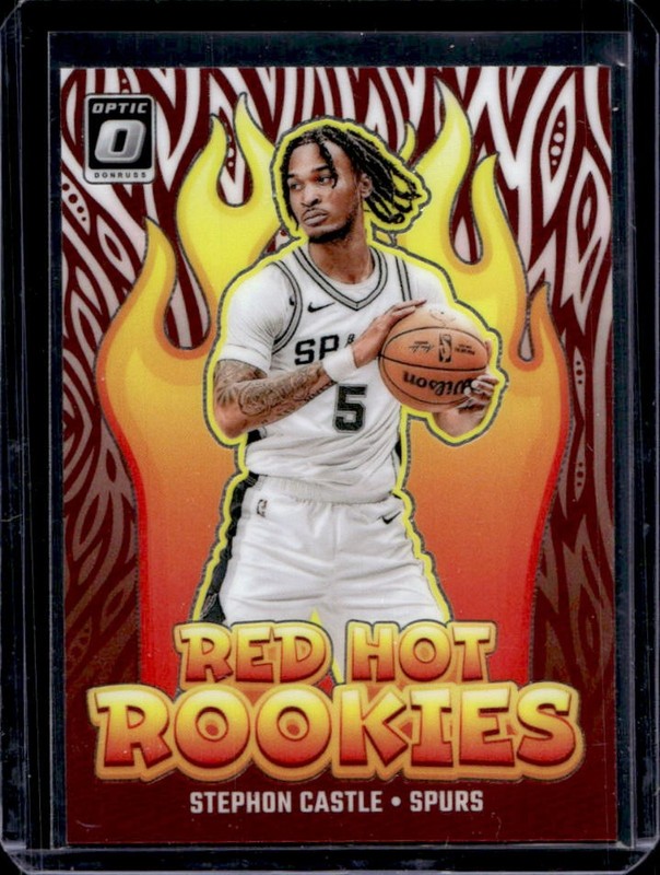 2024-25 Panini Donruss Optic Stephon Castle Red Hot Rookies Rookie RC #13 Spurs
