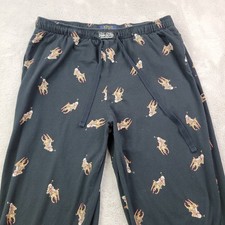 Polo Ralph Lauren Bear Sleepwear Pants Mens Medium Black All Over Print Lounge