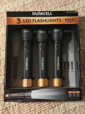 Duracell Durabeam Ultra 3 LED Flashlights 1000 Lumens 12 AAA Alkaline Batteries