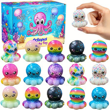 24 Pack Octopus Slow Squishy Toys Soft Stress Relief Fidgets Toys for Kids Boys