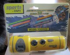 Sports By GPX AM/FM Radio Flashlight Clock Emergency Siren Portable YOO5OD