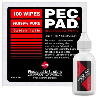 PEC12 Photographic Emulsion Cleaner Kit and PECPAD Lint Free NonAbrasive Wipe...