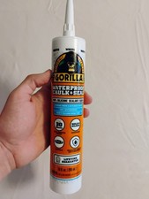 Gorilla Waterproof Caulk  Seal 100 Silicone Sealant, White, 10oz Cartridge