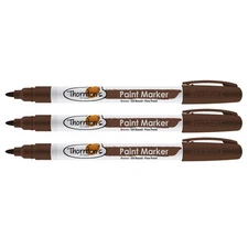 Thornton's Art Supply Oil-Based Paint Marker, Fine Point, Brown Ink, 3 Count