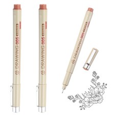 3Pcs 0.2mm Fineliner Ink Pens Brown 