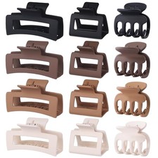 12PCS Hair Claw Clips Set Small Medium Large Strong Hold Women