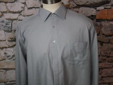 PAUL SMITH Men's Shirt Gray All Cotton Broadcloth Spread Collar Long Sleeve 3XL