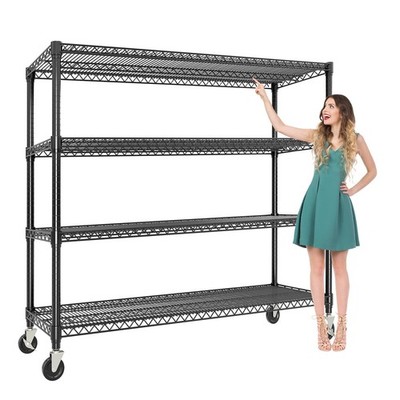 Heavy-Duty 4-Tier Adjustable Steel Storage Rack
