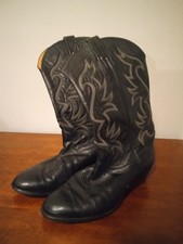 🐂Nocona🐂 Men's Black cowboy western Boots Size 8 EE Made in USA