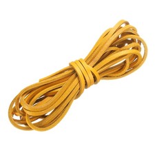Flat Leather Cord 3.3 Yard 3mm Leather String Strips for DIY Crafts Yellow