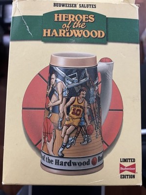 Vintage Budweiser Salutes Heroes of the Hardwood Beer Stein 1991 Limited Edition