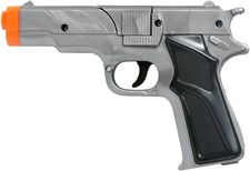SILVER CAP GUN PISTOL REVOLVER DETECTIVE POLICE COWBOY TOY COLT 45