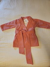 Baby Bathrobe Red Gingham, Photo Prop Size 12 months