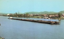 Portsmouth Ohio River Ashland Oil Refining Company Towboat Vtg Postcard J34