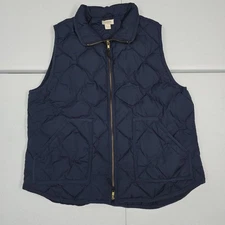 J Crew Excursion Women XL Quilted Down Full Zip Puffer Vest Jacket