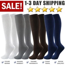 6 Pairs Copper Compression Socks 15-20mmHg Graduated Support Mens Womens S-XXL