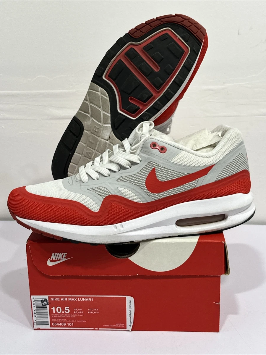 Nike Air Max Lunar 1 White Challenge Red for Sale | Authenticity