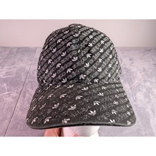 Adidas Originals Trefoil Logo All Over Print Strapback Hat Black White OSFM