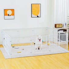 Heavy Duty Dog Playpen with Door 32 Inch Height Easy Assemble Indoor Outdoor