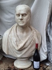 Large Antique 18th century carved Marble Bust of Sir Marc Isambard Brunel