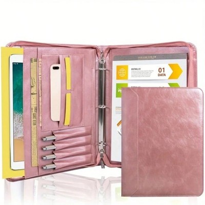 New ElegancePro Women PU Leather Portfolio Binder 3 Ring A4 Legal Pad Organizer