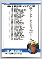 1984 Fleer - Checklist Rene Lachemann #655 - *Near Mint*