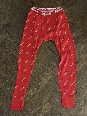 SUPREME HANES THERMAL PANT RED LOGO SZ Medium FW20 WEEK 13 pants