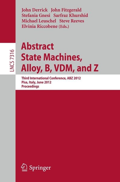 Abstract State Machines, Alloy, B, Vdm, And Z John Derrick-image