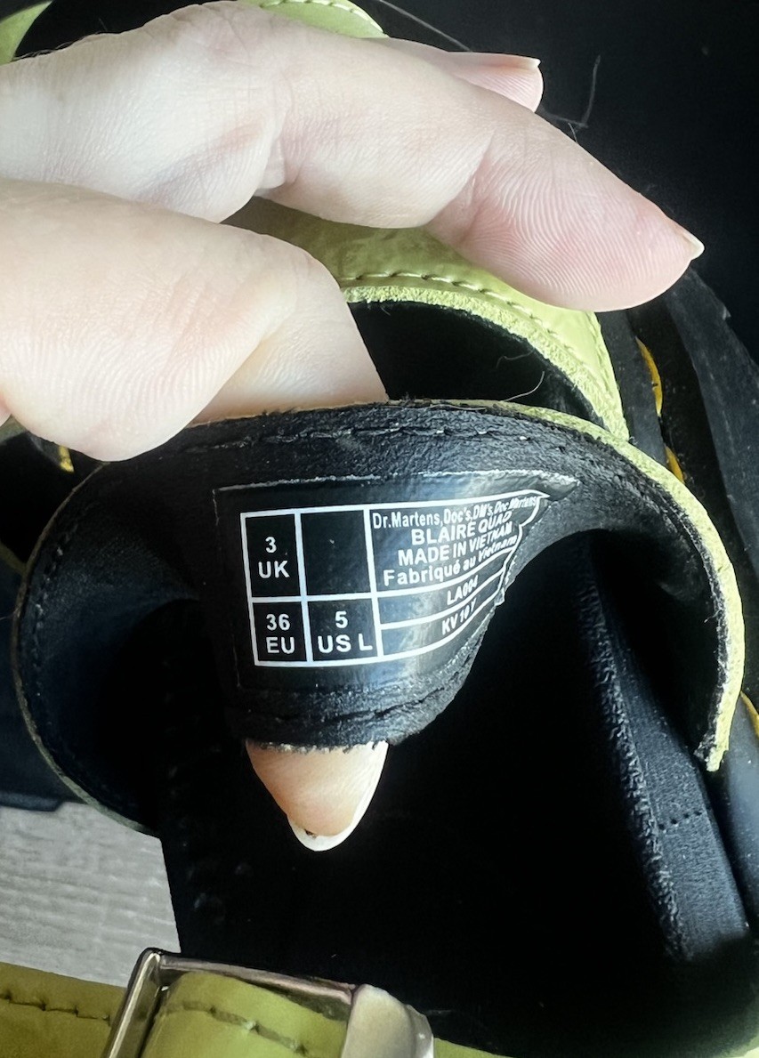 Dr. Martens Blaire Quad Women's Size 5 Like Green Platform Sandals Bouncing Sole