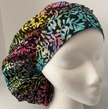 Batik Print Size Large Medical Bouffant Scrub Cap Surgery Hat