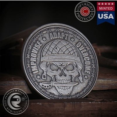 Improvise Adapt Overcome Coin | Military Challenge Coins | Marine Corps