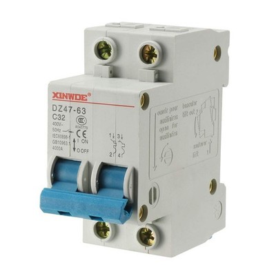 uxcell 2 Poles 32A 400V Low-Voltage Miniature Circuit Breaker Din Rail Mount...