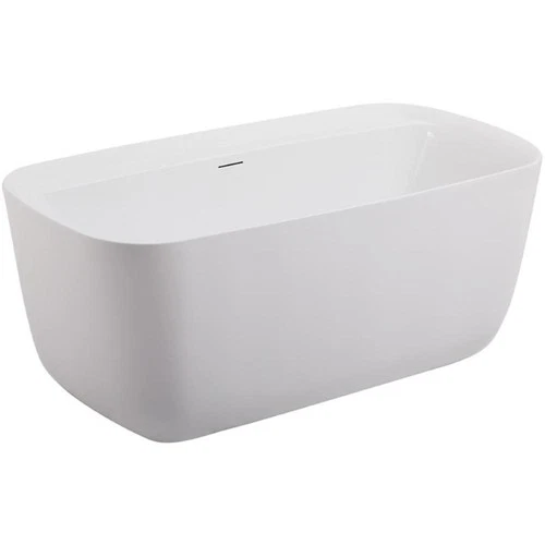 Elegant Decor Calum 59" Plastic Soaking Bathtub in Glossy White - Picture 1 of 15