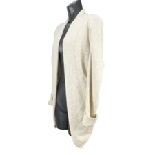 NAÏF Montreal Cream Angora Blend High-Low Assymetrical Open Front cardigan M/L