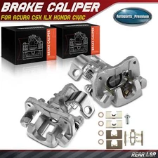 Pair Rear Brake Calipers with Bracket for Honda Civic 2006-2015 Acura ILX CSX