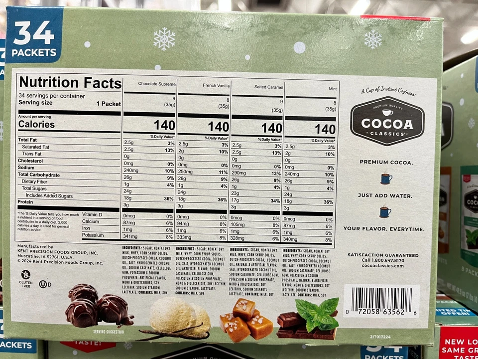 Land o Lakes Cocoa Classics Mix, paquete de variedad, 34 ct - 4 sabores - 1,25 oz cada uno Foto 2 de 4