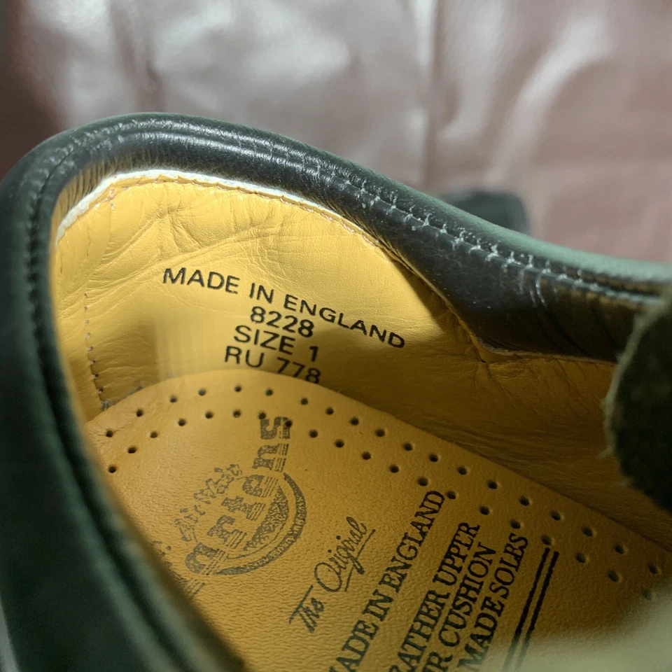 Zapatos De Colección Hechos en Inglaterra Dr Martens Originales Negros Marrón Talla US 1 UK 0 Foto 2 de 4