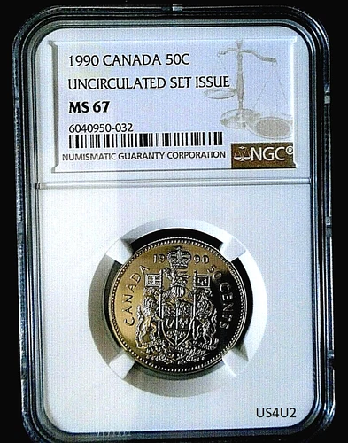 1990 CANADA 50 CENT NGC MS67 HALF DOLLAR SUPER RARE UNCIRCULATED ! POP=3